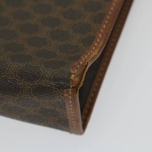 CELINE Macadam Canvas Clutch Bag PVC Leather 2Set Brown Auth ar10789 - Picture 6 of 14